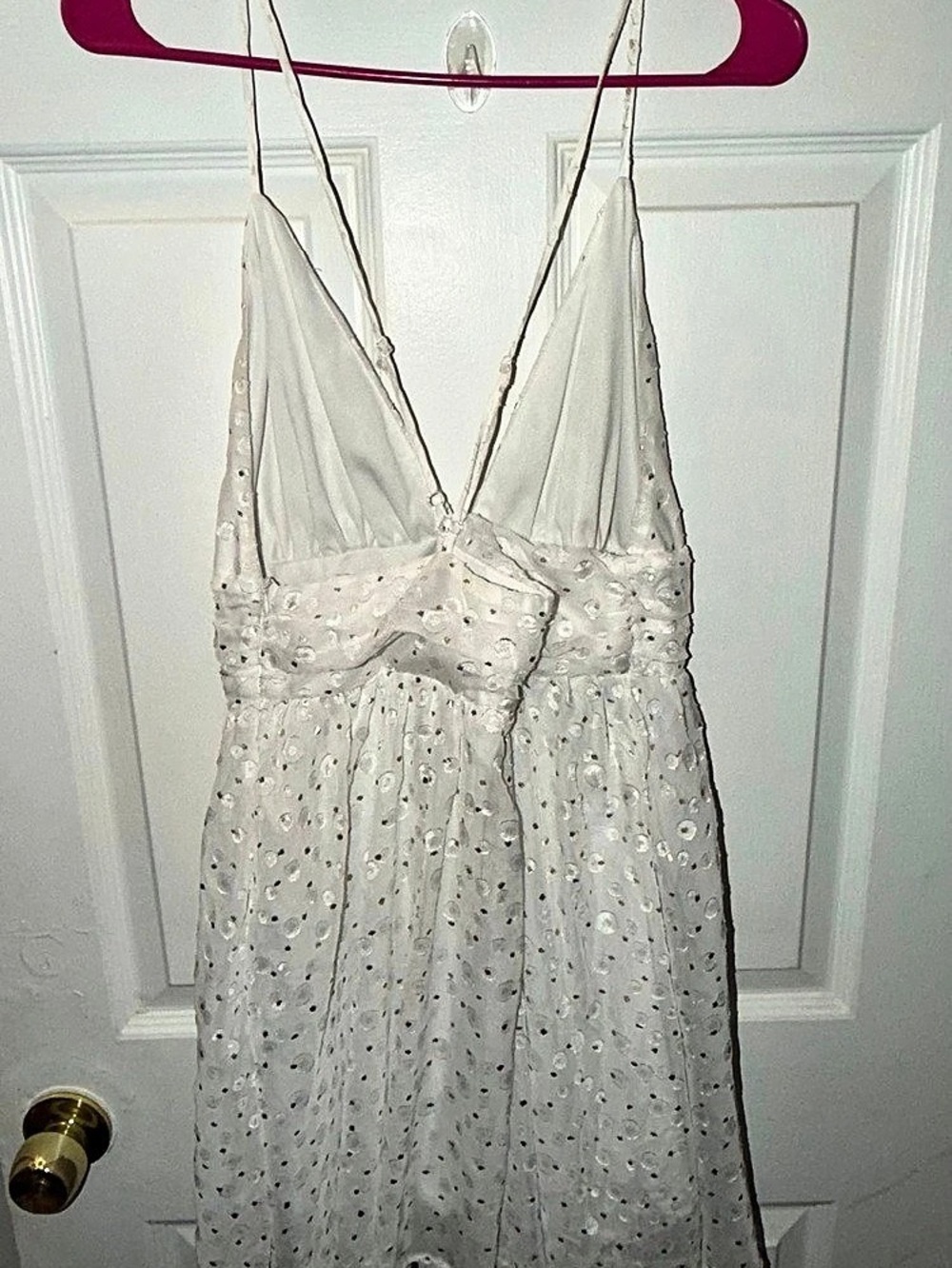 H&M Polka Dot Mini Dress in White Size XL